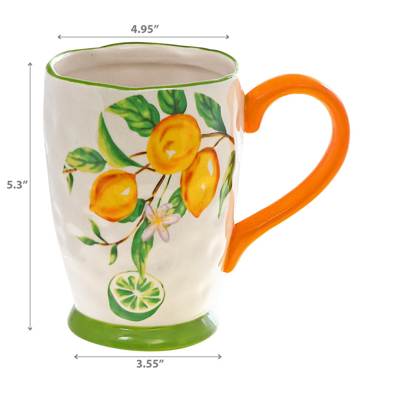Ensemble de 4 tasses à thé en céramique avec décorations Casa