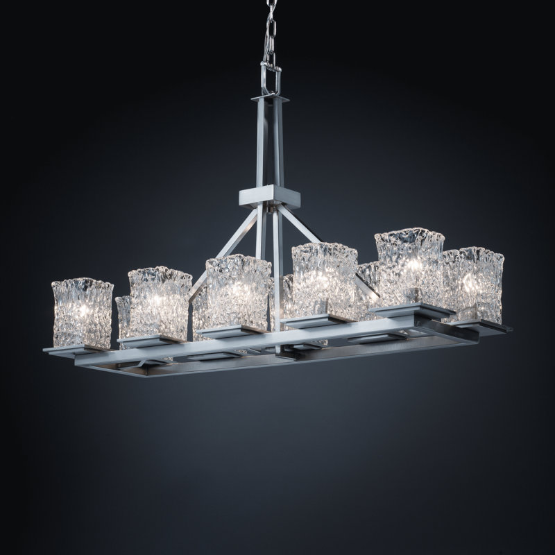 Chetara 10 - Light Kitchen Island Pendant, Whitewash, Nickel