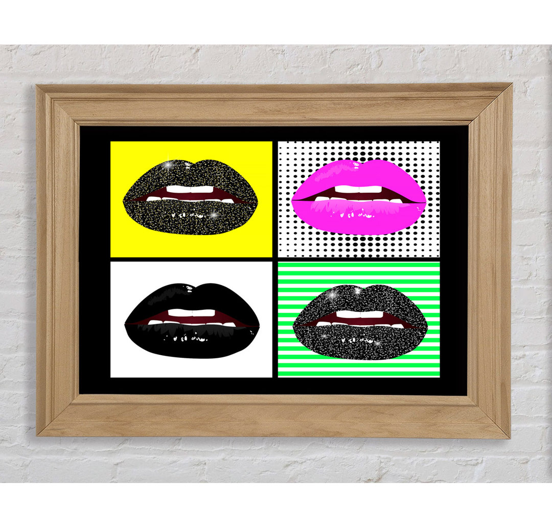 Sparkle Lips Gerahmter Druck