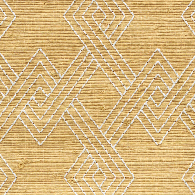 Hix Embroidered Jute Wallpaper