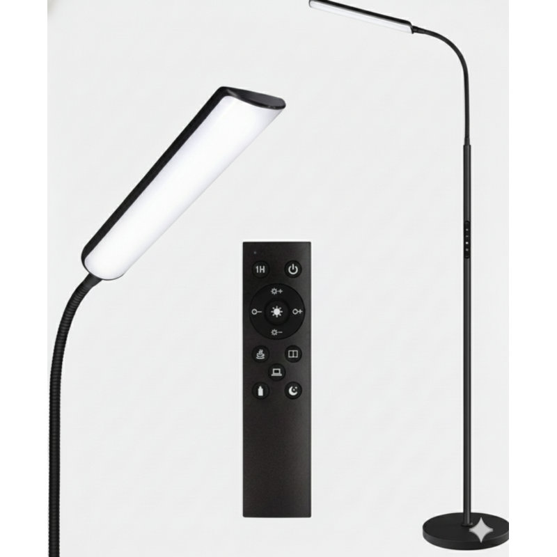 LED Floor Lamp, Bright 15W Floor Lamps For Living Room With 1H Timer, Stepless Adjustable 3000K-6000K Colors & Brightness Standing Lamp With Remote & Touch Control Reading Floor Lamps