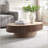 Handcrafted Ellipse Coffee Table, 43.7 Inch, Sturdy Pedestal Base, MDF for Living Room Elegance-527972816