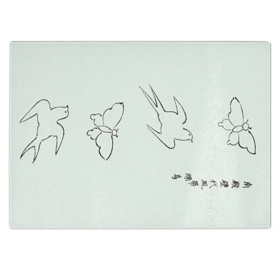 Tempered Glass Birds and Butterflies Chopping Board