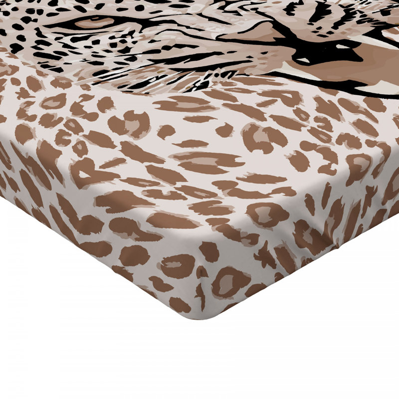 Microfiber Animal Print Fitted Sheet, Twin Fitted Sheet