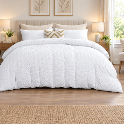 Cotton Blend Solid Colour Duvet Cover Set