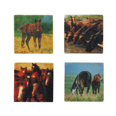 Ensemble de sous-verres pour cheval 4 pièces