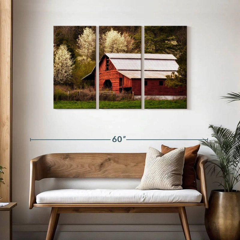 Lilie Skylight Red Barn, 28" H x 45" W