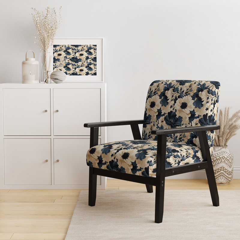 Floral Tropical Tranquility Vibes - Fauteuil rembourré de style campagnard, fauteuil d'appoint rustique floral