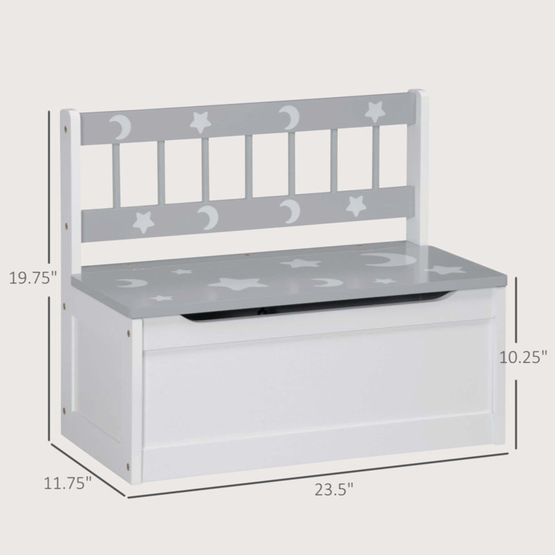 Toy Box, Storage Bench With Large 27 L Interior, Bench Seat With Storage
