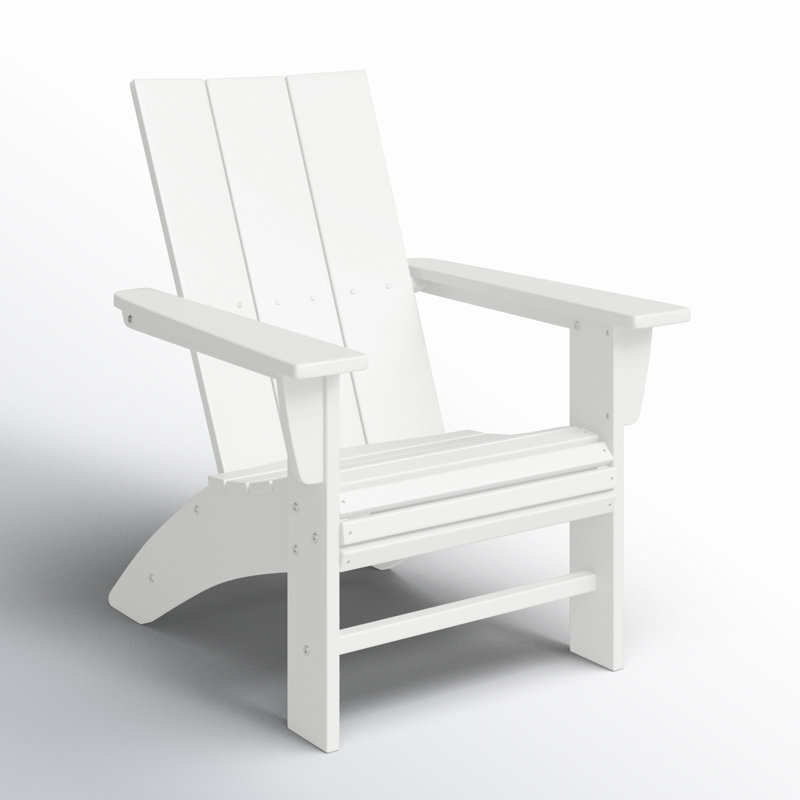 POLYWOOD Modern Curveback Adirondack Chair, White