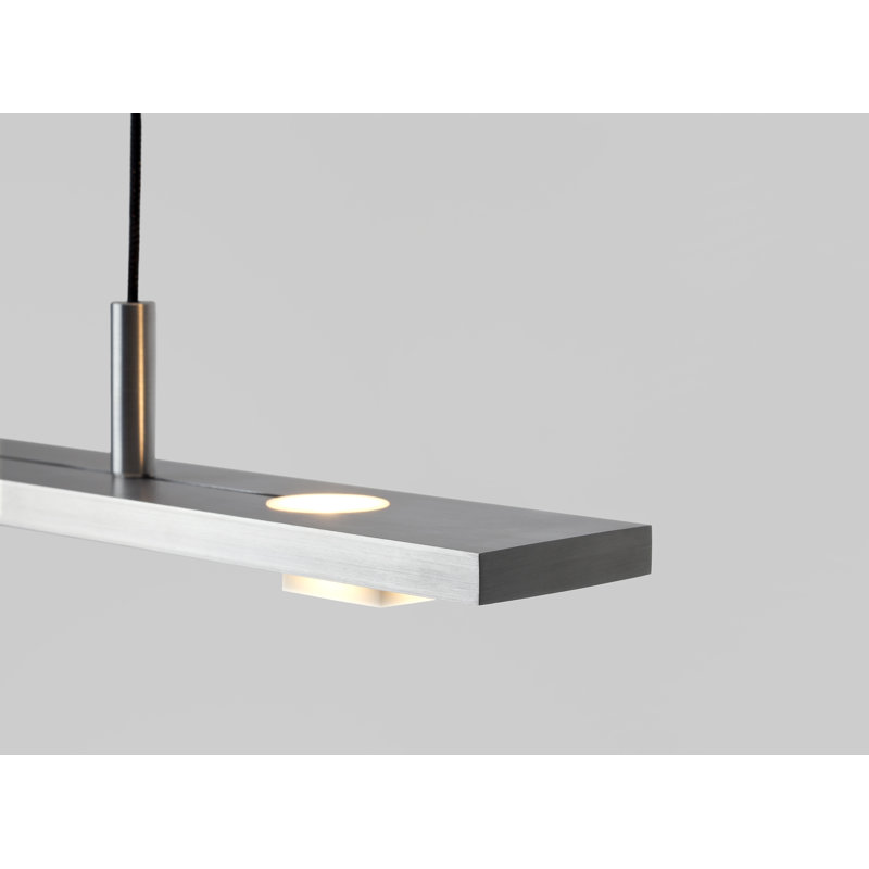 Luminaire suspendu linéaire Brevis à DEL, Aluminium brossé, 42 po, (2700K) Blanc chaud sec