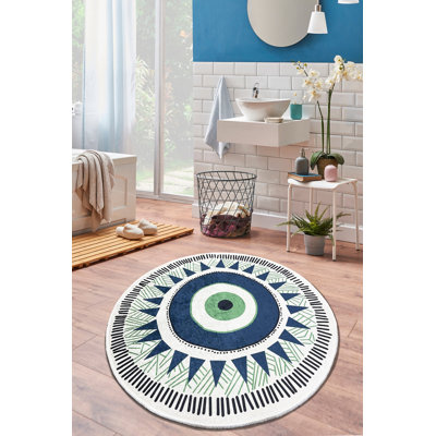 Tapis de bain antibactérien antidérapant 78,7 po x 31,5 po | 100% polyester, hauteur des poils de 0,4 po | Lavable à la machine, gris et bleu foncé et vert | Parfait pour les salles de bain modernes, design doux et durable