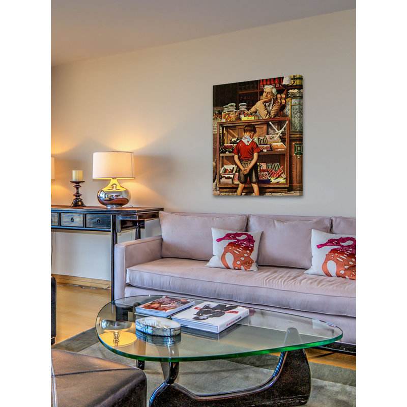 Reproduction d’art sur toile tendue, "centimes de bonbon" par stevan dohanos, H 39 po x l 30 po