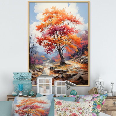Orange Red Maple Tree Autumn Symphony " Orange Red Maple Tree Autumn Symphony "