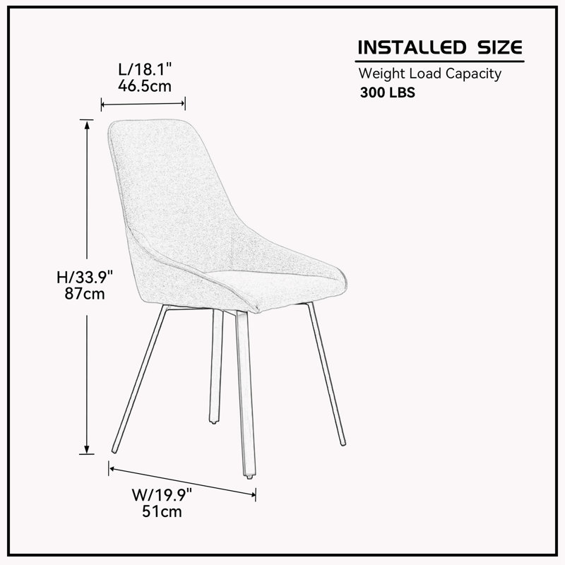 Chaise d'appoint large 19,88 po Kalliann