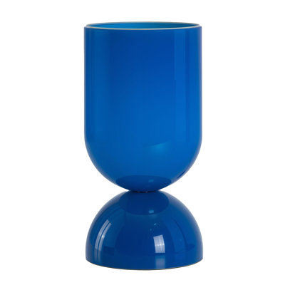 9'' Modern Blue Glass Accent Table Lamp with Dimmer, cULus Certified for Bedroom Nightstands, Living Room Side Tables, Home Offices Desks or Contemporary Decor