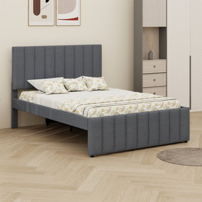 Upholstered Platform Bed With Trundle And 3 Drawers