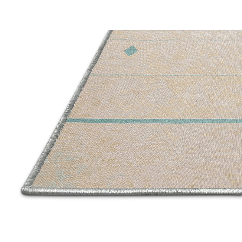 Machine Washable Beige Area Rug, Rectangle 8' x  10'