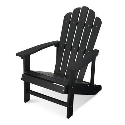 Adirondack Chair, Outdoor Oversized Patio Chair Fire Pits Chair,Black