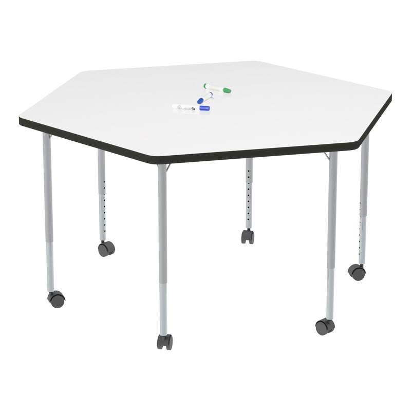 Table d'activité mobile à hauteur ajustable avec roulettes Structure Series, Noir/argenté, Blanc