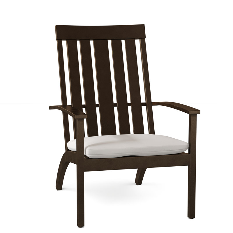 Club Aluminum Adirondack Chair, Cast Mist, Mahogany