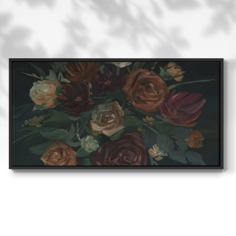 Nature morte antique II - Toile tendue avec châssis encadré - Prêt à être accroché, H 25 po x l 49 po, Noir