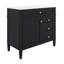 Meuble-lavabo de 36 pouces avec lavabo supérieur, armoire de rangement moderne avec 2 tiroirs et un tiroir basculant-476809014