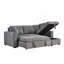 Canapé-lit modulaire réversible en tissu bouclé gris 97 po Seraphina II avec méridienne de rangement, porte-gobelets, port de chargement USB et coussins décoratifs