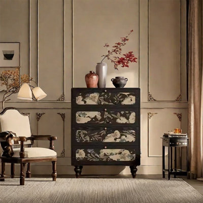 Armoire de rangement à quatre tiroirs avec plateau large
