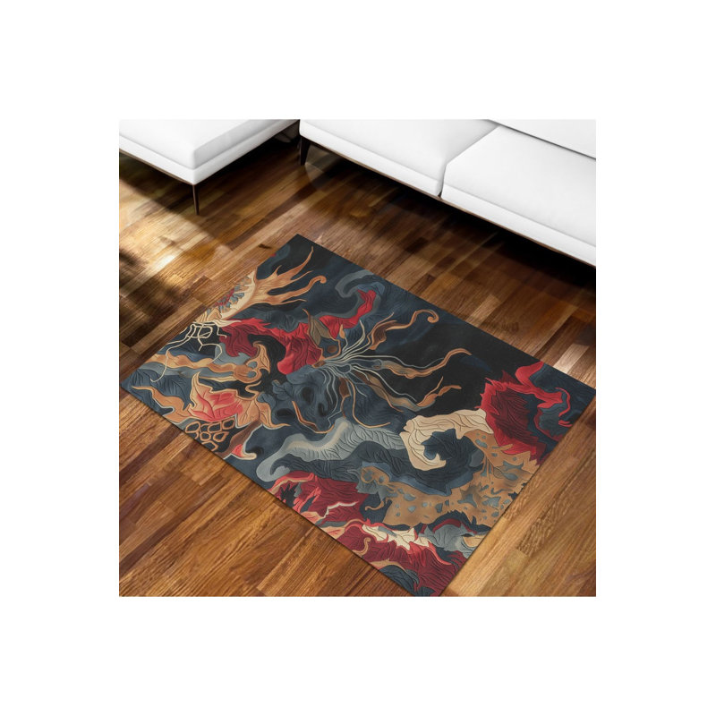 Tapis tissé à motif lavable Sea Creatures, Tapis de couloir 3 pi 3 po x 6 pi 7 po inclus