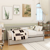 Twin-Size Pine Wood Daybed With Two Storage Drawers, Sofa Bed With Bed Platform Of 10 Support Slats,