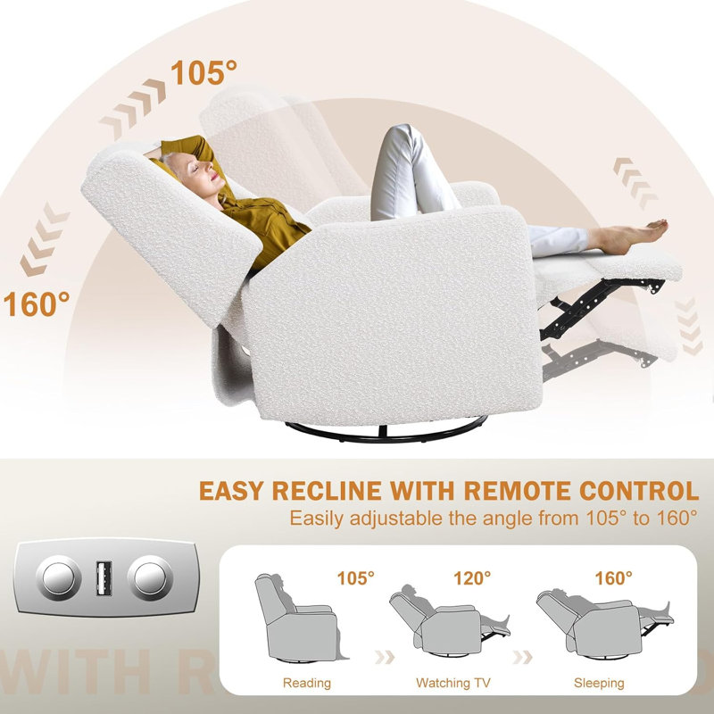 Fauteuil inclinable et berçant inclinable électrique Zisel