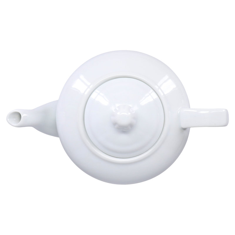 Elegant White Porcelain Teapot with Lid, 32 oz