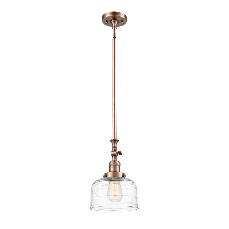 Luminaire suspendu en forme de cloche à 1 lumière Bonanza, Cuivre antique