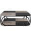 Table basse carrée en métal avec tablettes à deux niveaux pour le rangement et le décor de salon de style campagne moderne
