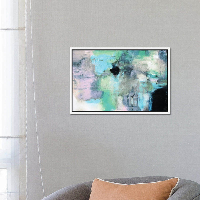Abstract XXII by Andrada Anghel - Painting on Canvas, 45.72cm H x 66.04cm W x 3.81cm D, White Framed