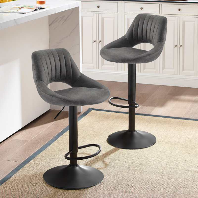Tabouret pivotant à hauteur réglable Carrolle, Gris