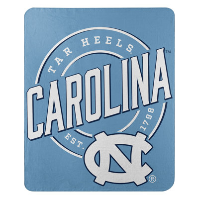 Northwest Ncaa Unc Fleece Throw Blanket, College Sports Fan Decor, 50x60 Inches In White;light Blue