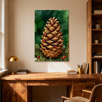 Pomme de pin de Noël avec baies et verdure