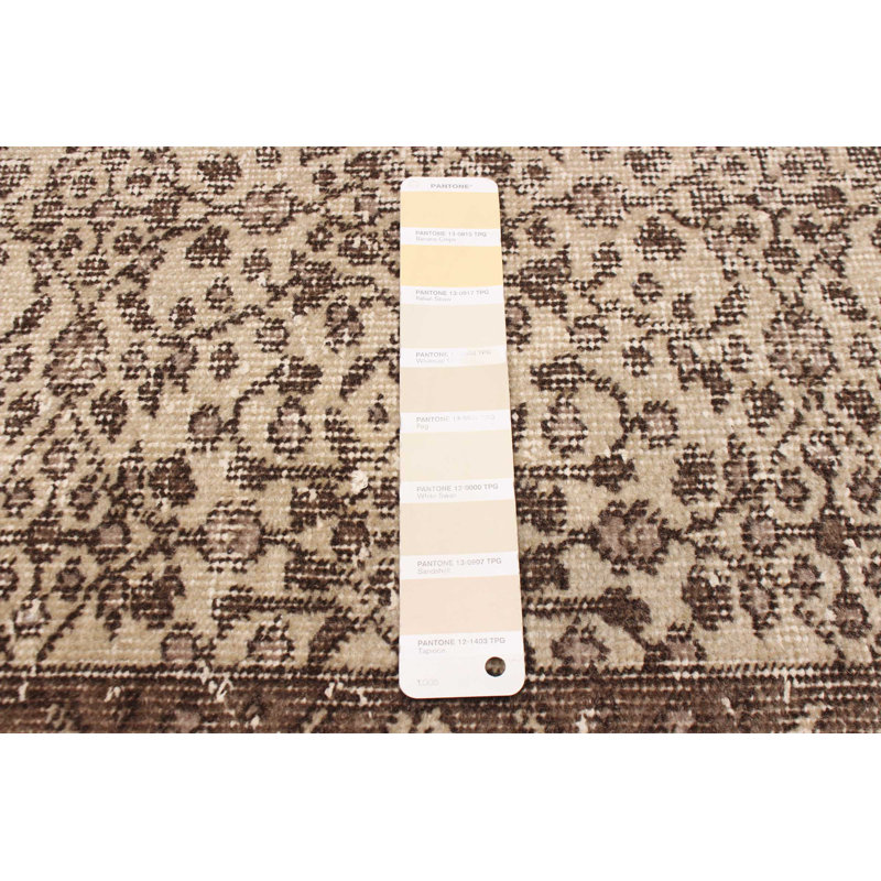 Tapis kaki clair rétro Danuel 3 pi 10 po x 6 pi 7 po