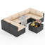 Ensemble de conversation modulaire en rotin 7 pièces avec coussins Arwynn-672404627-794376025