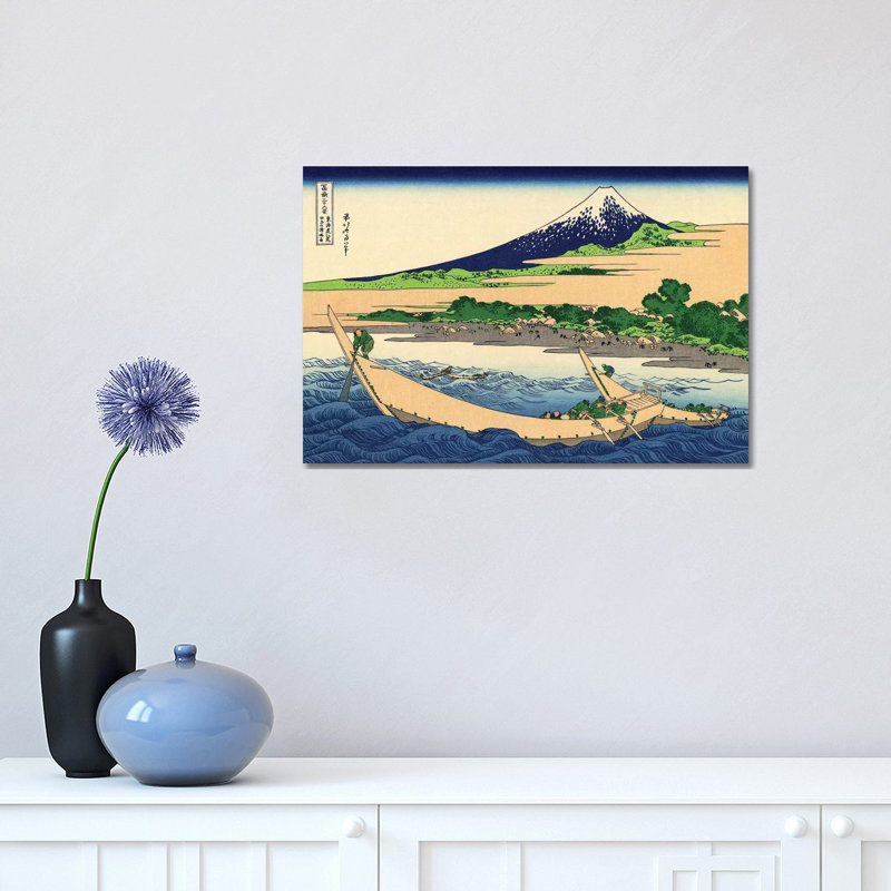 Shore Of Tago Bay, Ejiri At Tokaido, C by Katsushika Hokusai - Wrapped Canvas Print, 30.48 cm H x 45.72 cm W