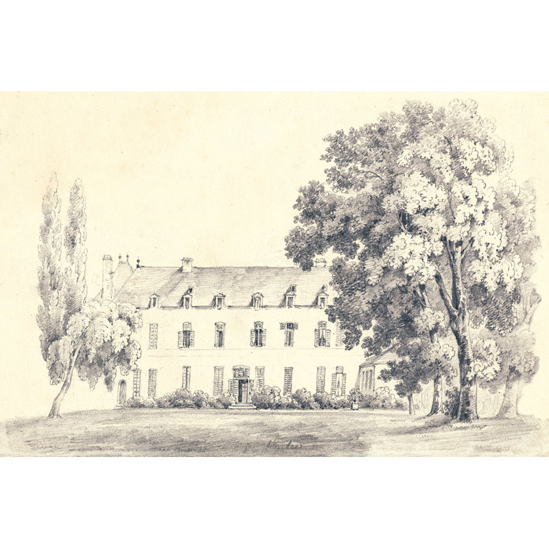 Croquis de maison de campagne, H 32 po x l 48 po