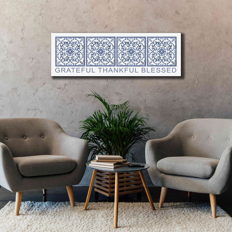 «Grateful, Thankful, Blessed Pattern» par Cindy Jacobs, art mural sur toile, H 20 po x l 60 po x P 1,5 po