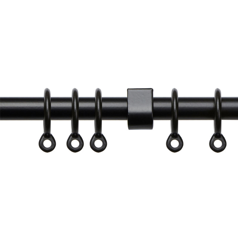 Jetta 6.86cm Curtain Rings, 17mm Internal Diameter, Black