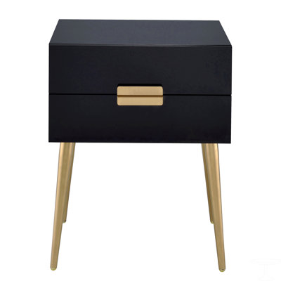 Side Table With 2 Drawer