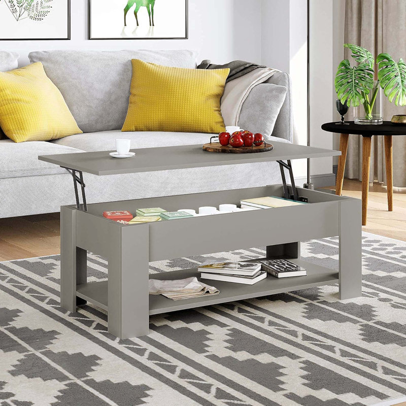 Lift Top Coffee Table with Storage, Grey
