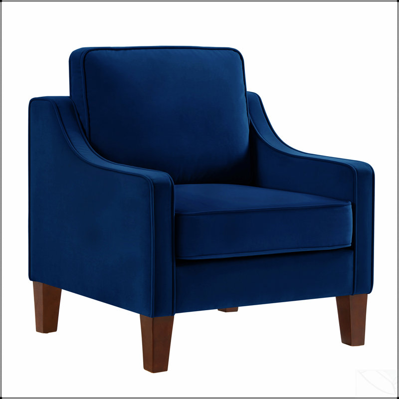 Modern Armchair, Living Room Single Seat Sofa Chair With Comfortable Cushioning And Stylish Design For Small Spaces, Navy