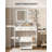 Dressing Table with Adjustable LED Lights, Rechargeable AC Socket and USB Port, Vanity Makeup with Soft Dressing Stool, 2 Drawers, Open Organisers, for Bedroom, Cloakroom