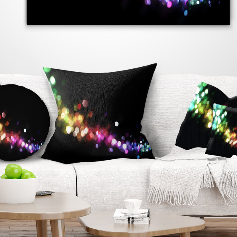 Éclairage coloré abstrait - Coussin imprimé abstrait, 18 po x 18 po, Coussin décoratif